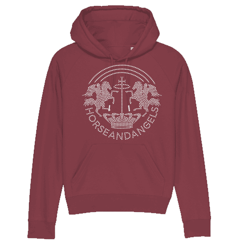 Pferde Hoodie Damen mit silbernen Strass - Flügeln - HORSEANDANGELS