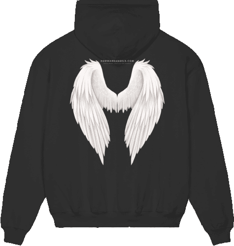 Pferde Hoodie Unisex mit silbernen Strass - Flügeln - HORSEANDANGELS