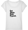 Pferde T-Shirt Damen - Bio Baumwolle - Eat-Sleep-Ride-Repeat