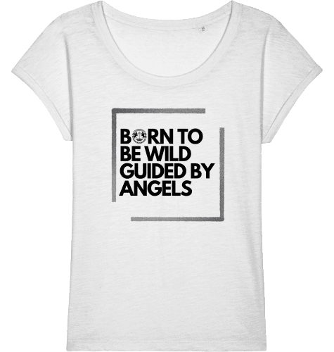 Pferde T-Shirt Damen Bio - born to be wild guided by angels