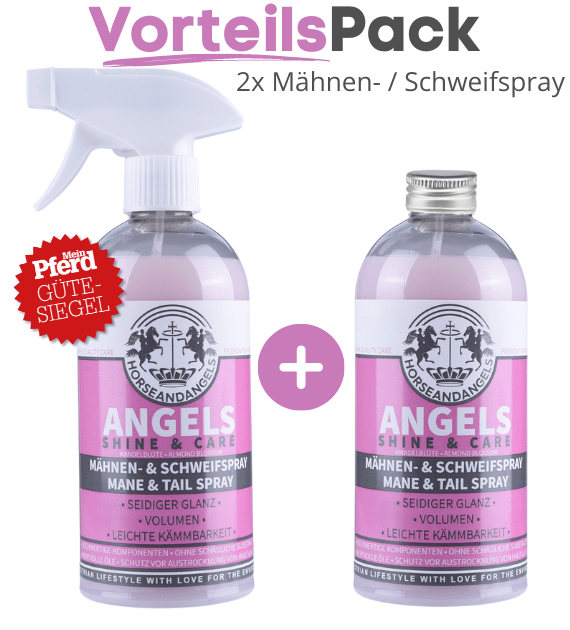 Mähnenspray für Pferde – Glänzendes Fell, langanhaltende Kämmbarkeit & Mandelblütenduft - HORSEANDANGELS