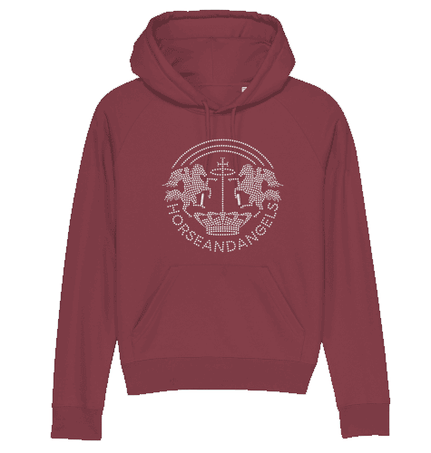 Pferde Hoodie Damen mit silbernen Strass - HORSEANDANGELS