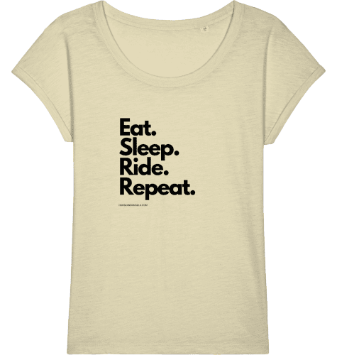 Pferde T-Shirt Damen - Bio Baumwolle - Eat - Sleep - Ride - Repeat - HORSEANDANGELS