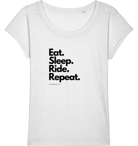 Pferde T-Shirt Damen - Bio Baumwolle - Eat - Sleep - Ride - Repeat - HORSEANDANGELS
