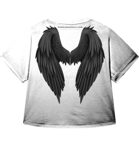 Pferdeshirt kurz Damen aus Bio Baumwolle - Born to be wild ... - HORSEANDANGELS