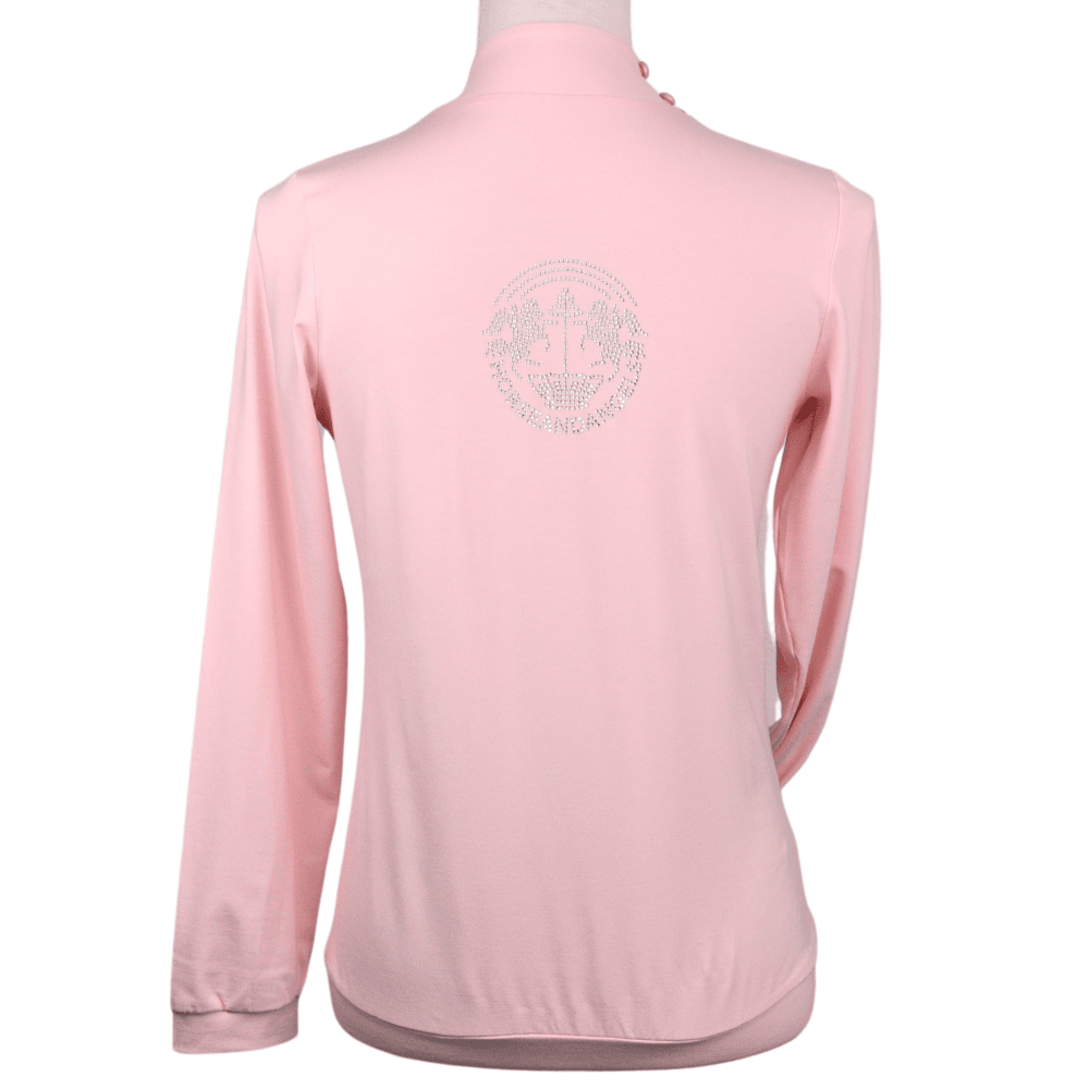 Reitbluse - Reitshirt langarm Damen mit Strass "Rose Elegance" - HORSEANDANGELS